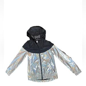 Holographic Windbreaker Jacket Black Hood by IM Imperial Motion Women’s S $145